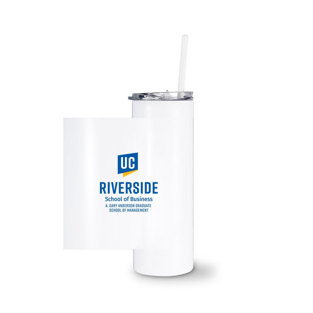 UCR School of Business White Tumblers With Straw