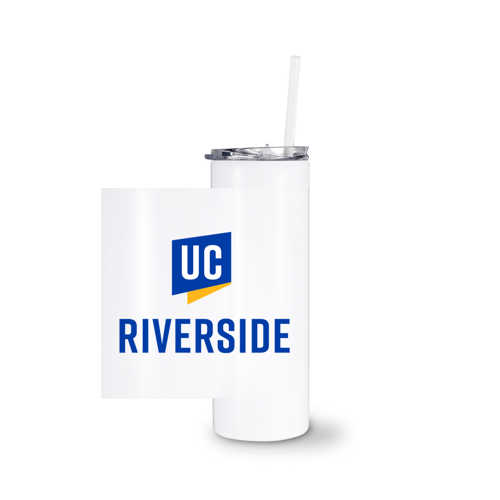 University of California Riverside White Tumblers With Straw