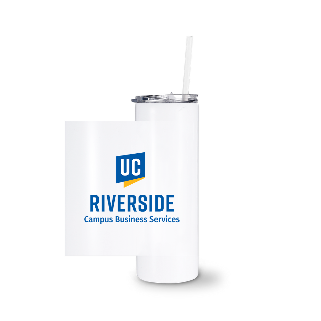 UCR - Campus Business Services White Tumblers With Straw