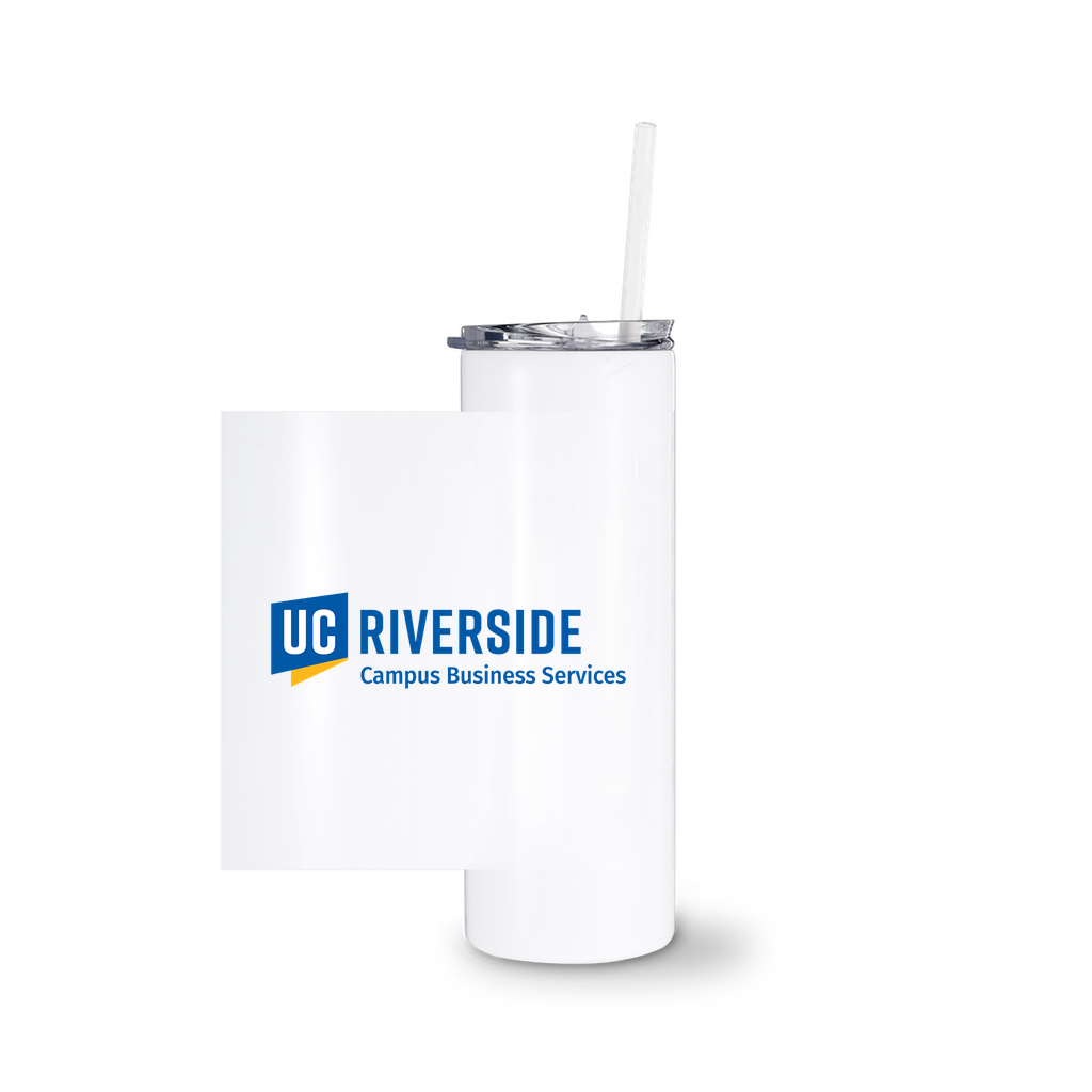 UCR - Campus Business Services White Tumblers With Straw